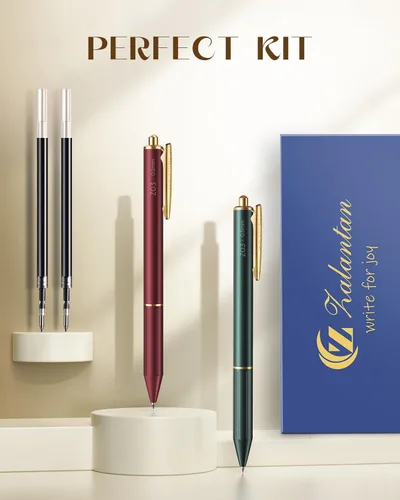Miniatura 2 de Bolígrafos Zalantan 0.5MM retráctiles de gel metálico, bolígrafo elegante de metal premium, cañón agradable, bolígrafos de escritura suave, tinta