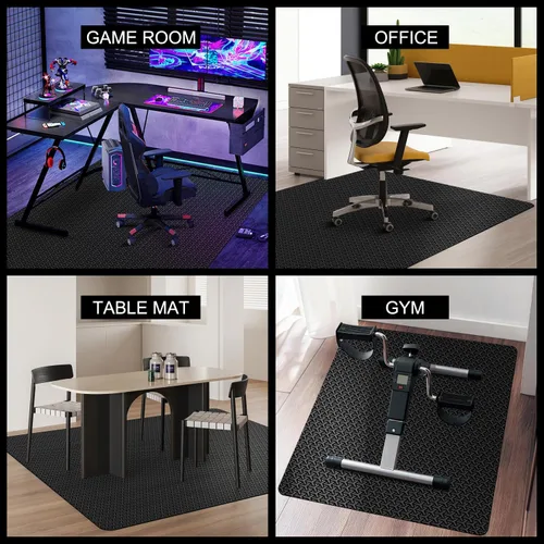 Miniatura 7 de Tapete para silla de oficina para piso duro, tapete grande para silla de computadora de 50"x60", protector de piso único con patrón en forma de Y
