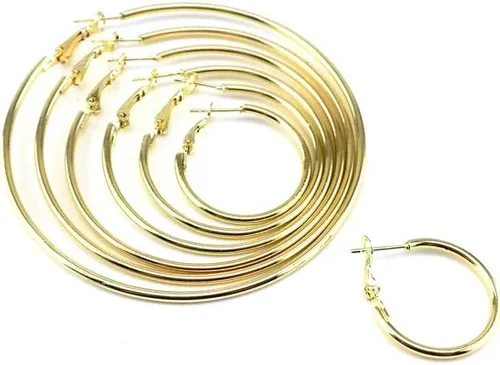 Miniatura 3 de Honbay Juego de 7 pares de aros para mujer (dorado)