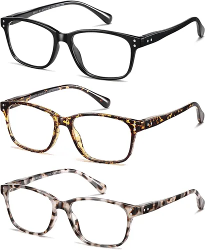 Miniatura 8 de LKEYE Gafas de Lectura para Mujeres con Bloqueo de Luz Azul Cuadradas, Elegantes e Indestructibles, Gafas de Lectura para Computadora de Tamaño C1