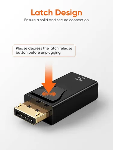 Miniatura 5 de CableCreation Adaptador activo DisplayPort a HDMI, adaptador DP a HDMI chapado en oro de 1080P (hombre a hembra) de 1.3 V, puerto de pantalla