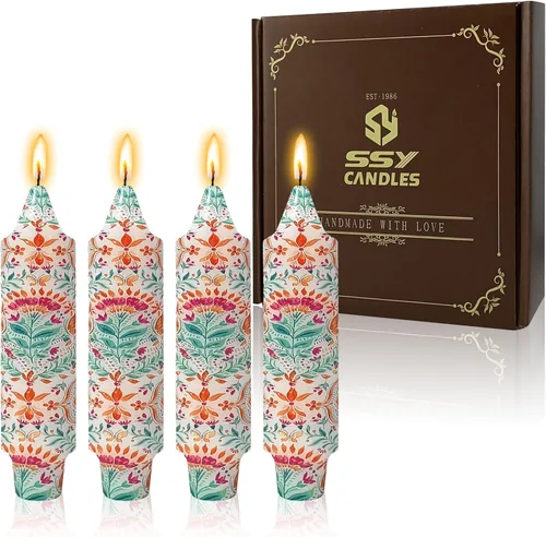 Miniatura 93 de Candelabros cortos de 5 pulgadas con velas cónicas verde oscuro, 4 piezas para cena, hogar, boda, fiesta, decoración