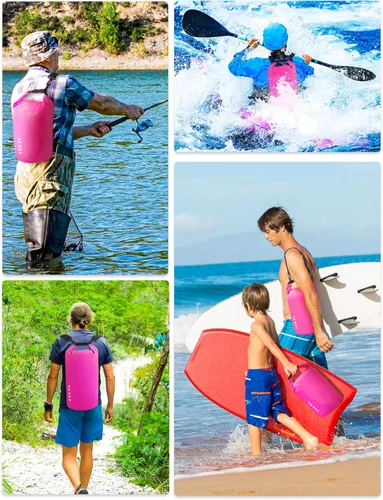 Miniatura 5 de HEETA - Bolsa seca impermeable para mujeres y hombres (versión actualizada) 5 L/10 L/20 L/30 L/40 L, bolsa de almacenamiento seca ligera con parte