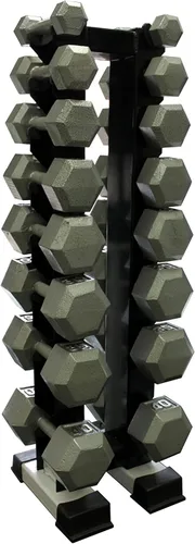 Ader - Juego de mancuernas hexagonales de hierro fundido, color gris