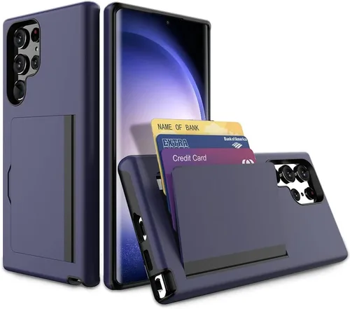 Miniatura 19 de Funda para Samsung Galaxy S25 con tarjetero, ranura para tarjeta de crédito Funda protectora tipo cartera - Negro