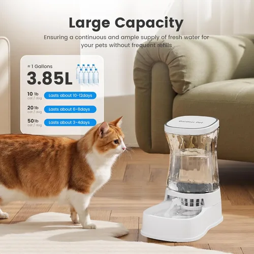 Miniatura 3 de Gardner Pet Dispensador Automático de Agua por Gravedad para Perros, 1.0 Galón 100% Libre de BPA Dispensador de Tazón de Agua para Perros, Fuente