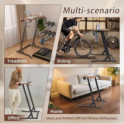 Miniatura 5 de OrigoDeco Escritorio de ciclismo de interior, escritorio de pie ajustable para almohadilla para caminar, escritorio de entrenamiento de bicicleta