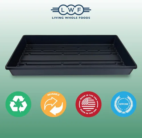 Miniatura 8 de 10 bandejas de cultivo de plantas (sin agujeros de drenaje) – 20 x 10 pulgadas – Bandejas de cultivo perfectas para semillas de jardín