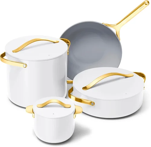 Miniatura 10 de Caraway Cookware+ Collection - Juego de Utensilios de Cocina Especializados - Olla Pequeña, Sartén para Saltear, Rondeau y Olla de Caldo - 3 Tapas