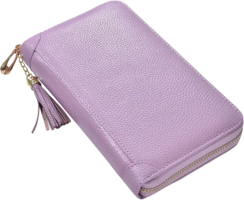 Miniatura 7 de Easyoulife - Monedero de cuero con cremallera, billetera portatarjetas para mujer, bloqueo RFID