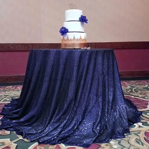 Miniatura 66 de Mantel de lentejuelas color azul bebé de 120 pulgadas redondo con purpurina, secuencia metálica, para fiesta de cumpleaños, baby shower, boda