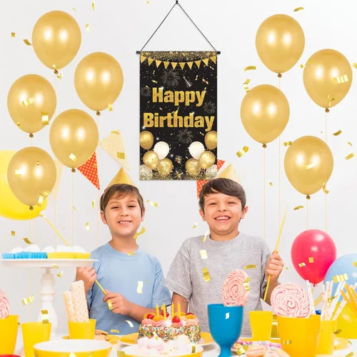Miniatura 7 de Cartel para puerta de cumpleaños y decoración de colgador, letrero de porche para niños y hombres