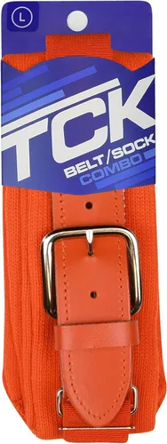 Miniatura 2 de TCK Combo de calcetines y cinturón de béisbol o sóftbol, tallas para jóvenes y adultos para niños y niñas, hombres y mujeres Naranja