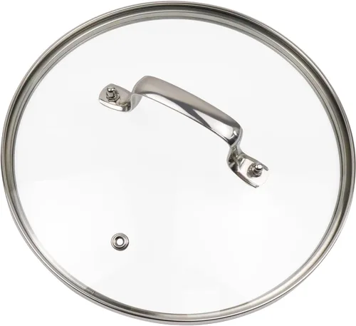 Miniatura 9 de Tapa de vidrio templado de 9 pulgadas con orificio de ventilación de vapor, olla universal de repuesto para utensilios de cocina transparente