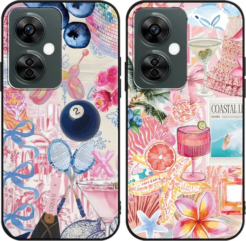 Miniatura 10 de Paquete de 2 Fundas de Teléfono con Lazo Rosa para Gabb Phone 4 6.1", Fundas con Patrón de Flores Florales con Lazo de Cinta Kawaii Lindo de Dibujos