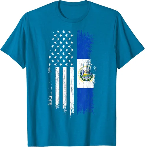 Miniatura 11 de Camiseta de la bandera de Estados Unidos salvadoreño - Camiseta de El Salvador USA
