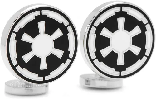 Miniatura 2 de Gemelos con símbolo del Imperio Imperial de Star Wars, con licencia oficial, Blanco