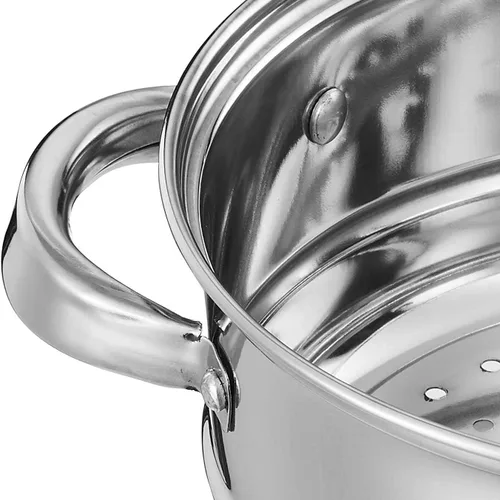 Miniatura 3 de Olla de vapor de 3.0 cuartos para cocinar, ollas de vapor de 2 niveles con tapa para cocinar verduras, mariscos, sopas, alimentos y pastas