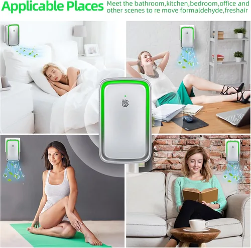 Miniatura 7 de Purificador de aire enchufable actualizado 2026 para el hogar, ionizador de aire iónico para polvo de humo con olor de mascotas, generador de iones
