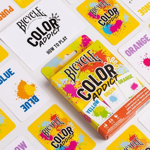 Miniatura 4 de Juego de cartas familiar de emparejamiento de colores Bicycle Addict, hasta 6 jugadores (edades 7 y más), amarillo