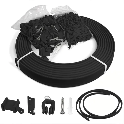 Miniatura 8 de Riel de cortina de techo – Riel de montaje en techo negro flexible flexible de 16.4 ft para divisor de habitación, ducha, baño, instalación de techo