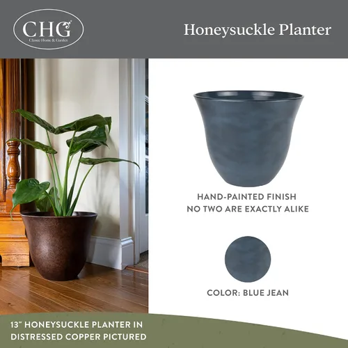 Miniatura 2 de Classic Home and Garden Honeysuckle Resin Planters - Macetas Ligeras para Plantas de Interior y Exterior - Macetas de Plástico Resistentes a
