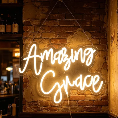 Miniatura 4 de Amazing Grace - Letrero decorativo de neón para decoración de escritorio, regalo para esposa, marido, regalos de boda cristiana, letrero