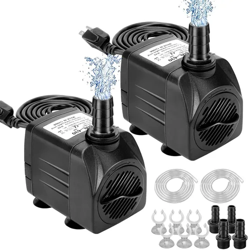 Miniatura 8 de GROWNEER Bomba sumergible de 550 GPH Bomba de agua ultra silenciosa de 30 W, 2000 L/H, con elevación de 7.2 pies de alto, 3 boquillas, tubo de 4.9