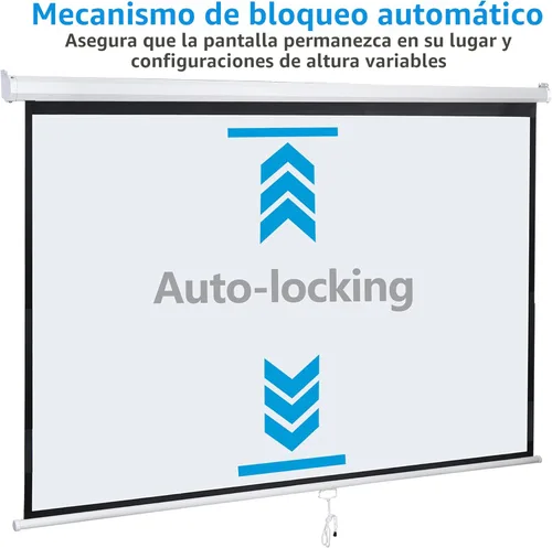 Miniatura 5 de SUPER DEAL 100'' 16:9 HD Pantalla de proyección plegable, no se arruga, portátil, pantalla de películas manual de extracción para cine en casa