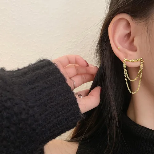 Miniatura 3 de SLUYNZ Aretes colgantes de plata de ley 925 para mujer, aretes colgantes de borla, bolas pequeñas