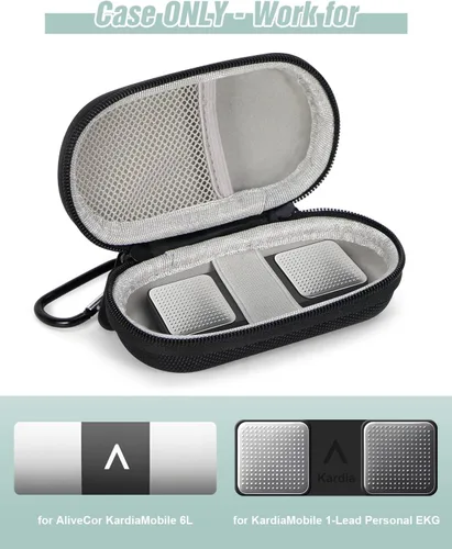 Miniatura 6 de Kardia Mobile - Funda de transporte pequeña ultrarígida para auriculares con cable, monitor de corazón Kardiamobile ECG, 6L/1 L, mini funda portátil