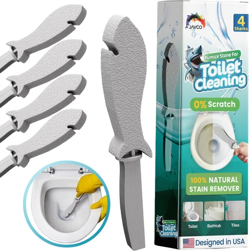 Miniatura 7 de JAVCO Piedra pómez para limpieza con mango (paquete de 2) – Piedra de fregar para porcelana, cerámica y azulejos, Pumiceshark para limpieza