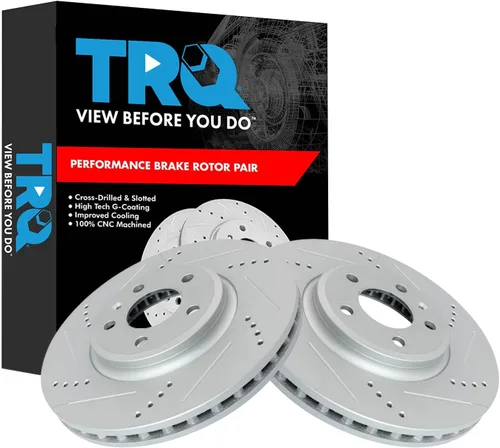 Miniatura 23 de TRQ Juego de rotores de freno de rendimiento trasero con revestimiento G premium compatible con Mazda 6 2014-2021