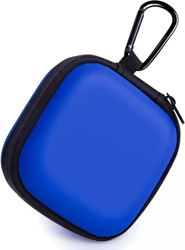Miniatura 30 de Estuche cuadrado para auriculares, bolsa de almacenamiento portátil de EVA, organizador de accesorios para teléfono celular con mosquetón