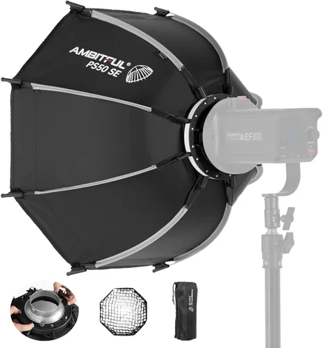 Miniatura 11 de AMBITFUL Mini Softbox de 11.8"/30cm de Liberación Rápida y Plegable con Montura Bowens y Soporte para Speedlight, Compatible con Luz de Video LED