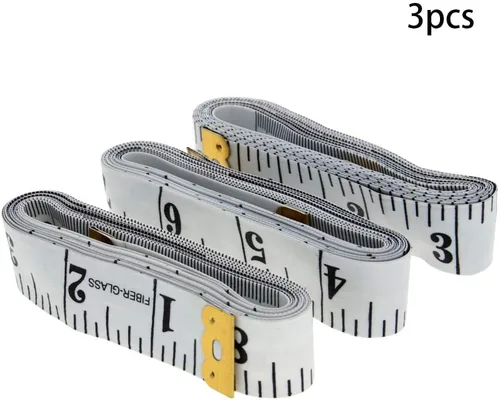 Miniatura 2 de Bettomshin Cinta métrica suave de 79 pulgadas, doble escala, cinta de fibra de vidrio, regla flexible de costura corporal para costura a medida