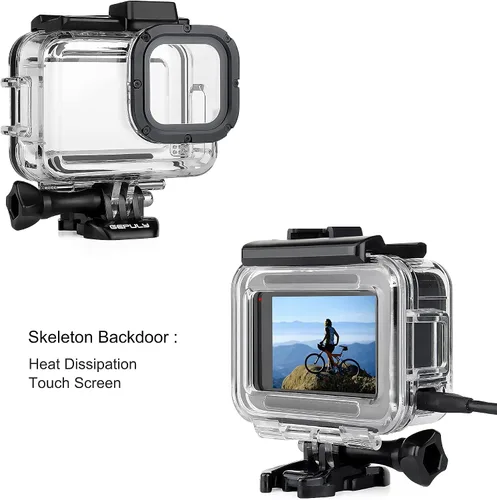Miniatura 2 de GEPULY Carcasa de esqueleto con protección lateral abierta con USB de aluminio Pass Through Cubierta de puerta lateral para GoPro Hero 9 10 11 12 13