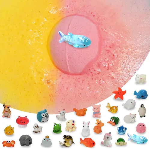 Miniatura 7 de Bombas de baño para niños con juguetes en el interior para niñas y niños, paquete de 30 bombas de baño de regalo con sorpresa, bolas de baño