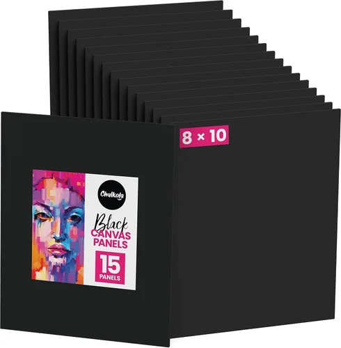 Miniatura 10 de Chalkola Lienzo de 8 x 10 para pintar (paquete de 15) – Lienzos pequeños para pintar 100% algodón, imprimado, paneles sin ácidos, tablero