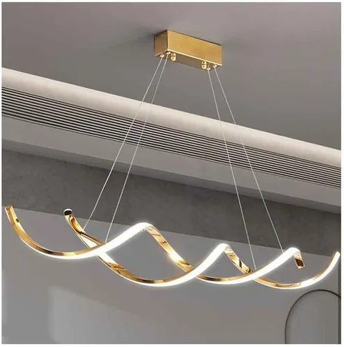 Miniatura 2 de Moderna iluminación colgante dorada en espiral, lámpara LED para colgar en el techo, compatible con mesa de comedor sobre el fregadero, cocina