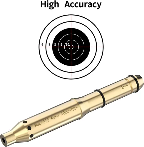 Miniatura 2 de Tipfun .22LR/.177 Cal/ 9mm /.375 Cal /.41 Cal / 40sw/10mm Visor Láser Rojo Calibrador Mira de Punto Rojo para Cañones de Pistolas, Revólveres
