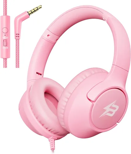 Miniatura 11 de Auriculares para niños con cable para la escuela, límite de volumen de 85/94 dB, auriculares con cable sobre la oreja para niños y niñas con Azul