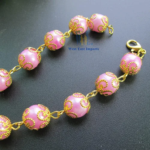 Miniatura 4 de Rosario de 12 piezas de perlas de imitación rosas para niña, recuerdo para bautizo, primera comunión, bautismo, boda, dulce 15 - Recuerdos