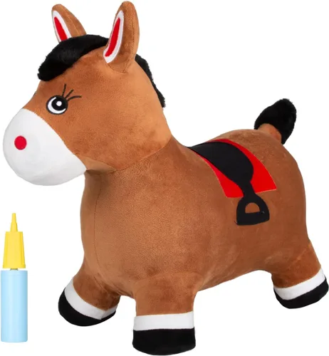 Miniatura 8 de INPANY Juguetes Saltarines de Vaca Animales de Granja para Regalos de Niña de 2 Años, Caballo Saltarín Inflable de Peluche para Niños, Montable Toro