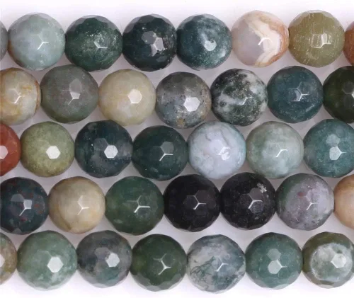 Miniatura 2 de JOE Foreman - Cuentas de ágata india de 0.079 in para hacer joyas con piedras preciosas naturales semipreciosas, redondas, facetadas, 15.0 in