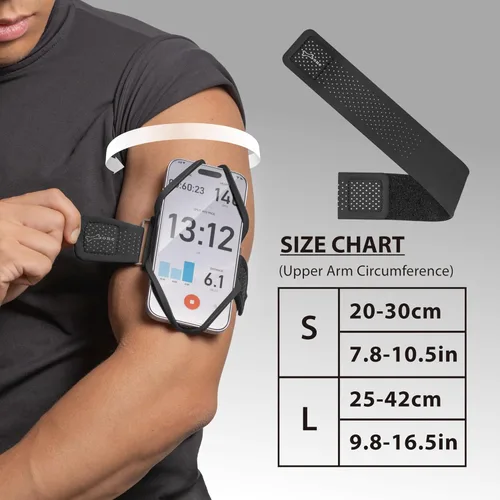 Miniatura 5 de BONE Run Tie 3, brazalete deportivo de silicona agradable al tacto con estructura de doble capa para disipación de calor, soporte de teléfono