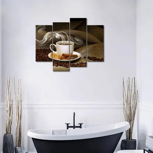 Miniatura 4 de Arte de pared de café y grano de café para cocina, cuadros impresos en lienzo, alimentos, la imagen para decoración moderna del hogar