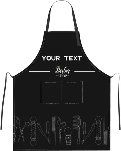 Delantal de barbería personalizado para hombres, delantal de peluquería personalizado con bolsillos, delantal ajustable personalizado para peluquería