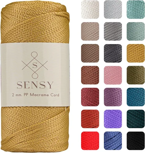 Miniatura 48 de Sensy Premium Cuerda de Poliéster de 2mm 251 Yardas Cuerda de Polipropileno 100% Cordón de Macramé 2mm Cordón para Bolsa de Ganchillo Cuerda