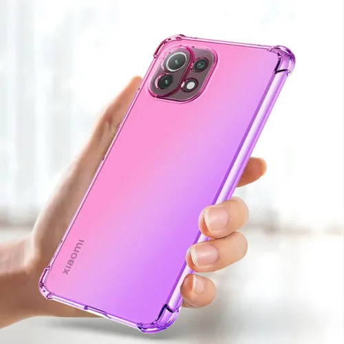 Miniatura 5 de Funda para Xiaomi 11 Lite/Mi 11 Lite 5G Cute Case Girls Women, Gradient Slim Anti Scratch Soft TPU Funda protectora a prueba de golpes para Xiaomi